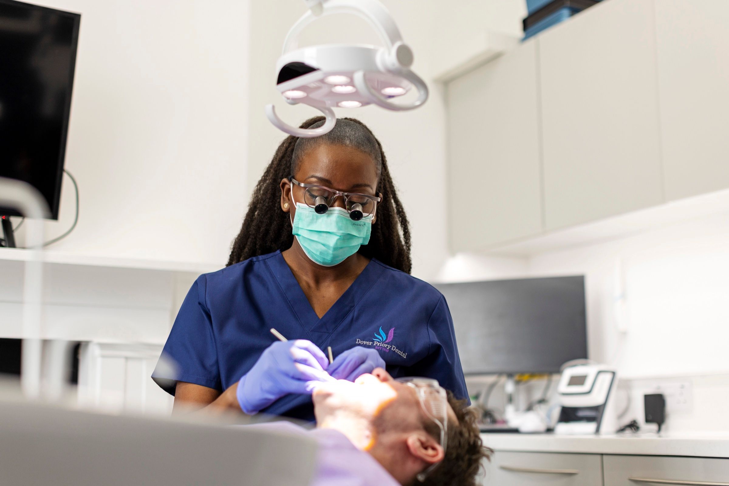 Dr Dorothy Riley treating a patient