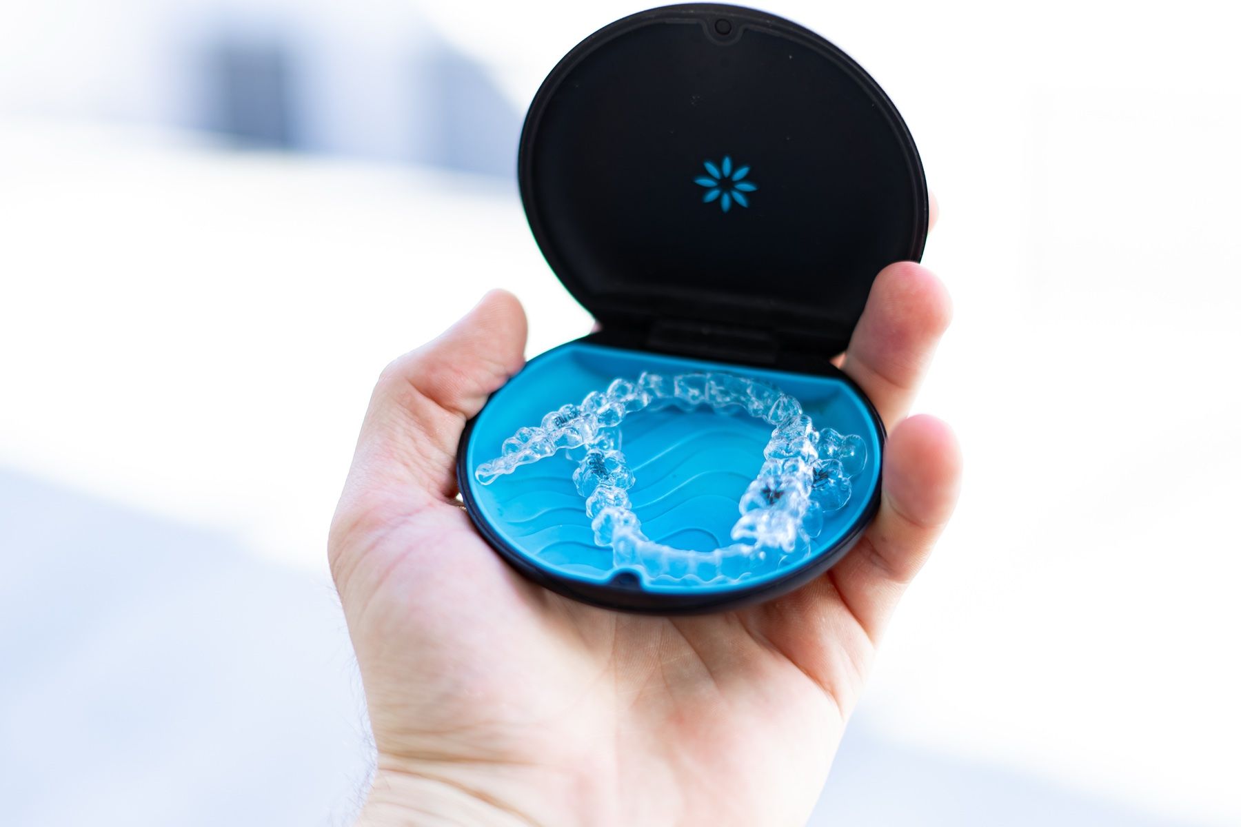 Clear aligners in their case